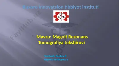 magnit-rezonans tomografiya — PPTX