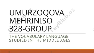 the vocabulary language studied in the middle ages — PPTX