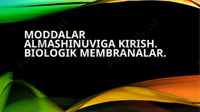 biologik membranalar — PPTX