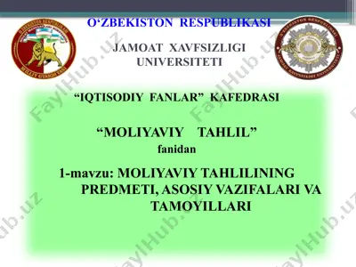 moliyaviy tahlil — PPTX