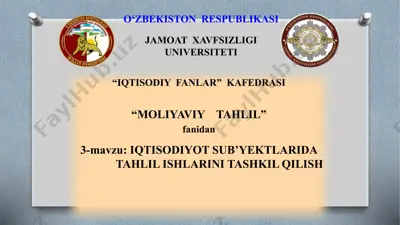 moliyaviy tahlil — PPTX
