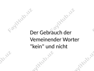 negation (verneinung) — PPTX