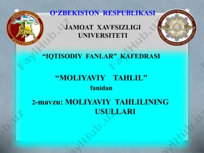 moliyaviy tahlilining usullari — PPTX