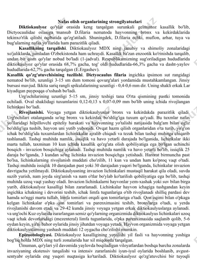 diktiokaulyoz (dictyocaulus filaria) — DOCX