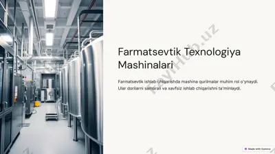 farmatsevtik texnologiya mashinalari — PPTX