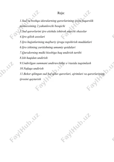 sud qarorlarining ijro etilishi — DOC