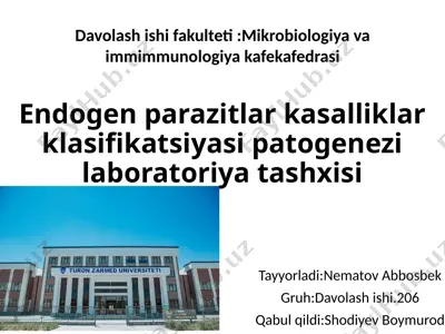 parazitologiya kitobi — PPTX