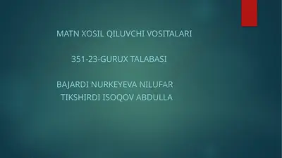 matn xosilqiluvchi vositalari — PPTX