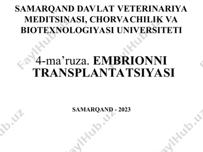 embriyonni transplantatsiyasi — PPT