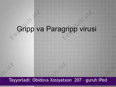 gripp va paragripp virusi — PPTX