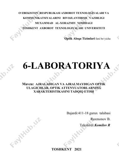 optik ulagichlar — DOCX