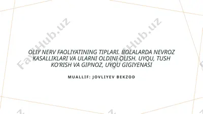 oliy nerv faoliyatining tiplari — PPTX