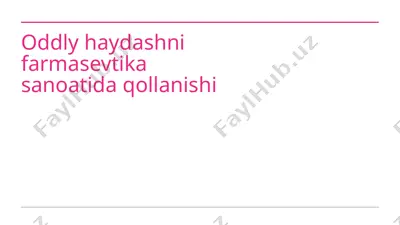 oddiy jadval farmasevtika sanoatida ishlab chiqarish va taqsimot jarayonlarini belgilovchi tartibga asoslangan farzandlar — PPTX