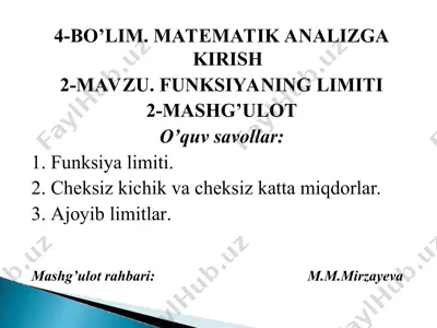 matematik analiz — PPT