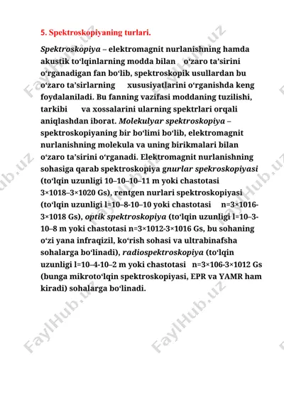 spektroskopiyaning turlari — DOCX