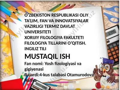 yosh fizologiyasi va giiyena — PPTX