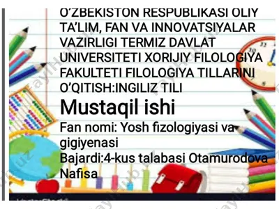 yosh fizologiyasi va gigiyenasi — PPTX