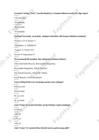 baqtiriya va baqtiriyaliklar tarixiy izlanishlari — DOCX