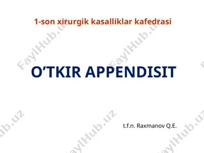 o’tkir appendisit — PPT