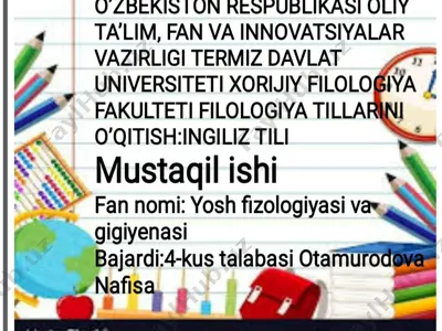 yosh fizologiyasi var hygienasi — PPTX