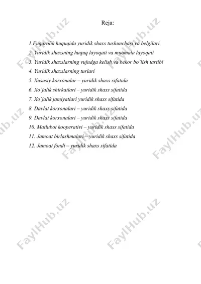 yuridik shaxslar 2 — DOC