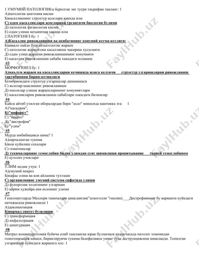 umumiy patologiyaga berilgan eng tugri ta'rif — DOCX