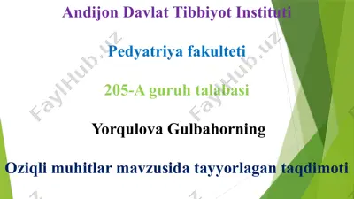 oziqlimuhitlar mavzusida taqdimot — PPTX