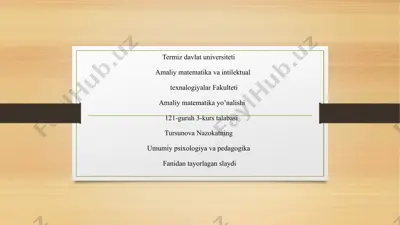 termiz davlat universiteti amaliy matematika va intellektual texnologiyalar fakulteti — PPTX