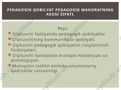 o’qituvchi faoliyati va pedagogik qobilyatlar — PPTX