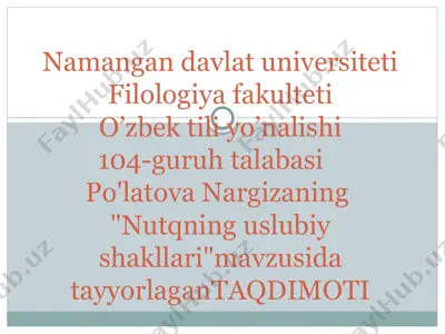 nutqning uslubiy shakllari — PPTX