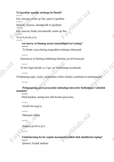 bo'sh vaqtni mazmunli tashkil etish shahllari — DOCX