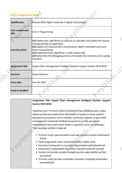 supply chain management intelligent decision support system (scm-idss) — DOCX
