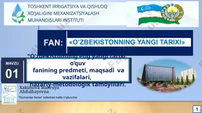 o’zbekistonning eng yangi tarixi — PPTX