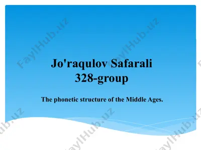 the phonetic structure of the middle ages — PPTX