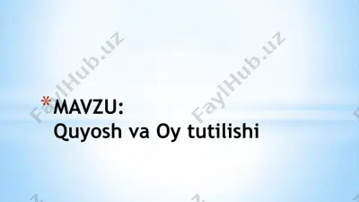 quyosh va oy tutilishi — PPTX