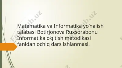informatika o'qitish metodikasi — PPTX