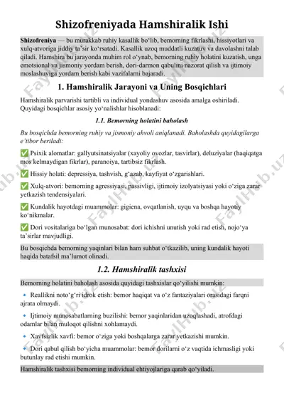 shizofreniyada hamshiralik ishi — DOCX