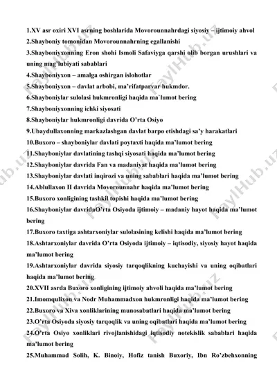 shayboniylar davlati haqida ma'lumotlar — DOCX