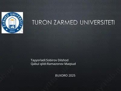 turon zarmed universitet — PPT