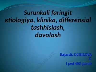 surunkali faringit (pharyngitis chronica) — PPTX