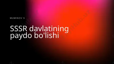 sssr davlatining paydo bo'lishi — PPTX