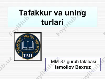 tafakkur va uning turlari — PPT