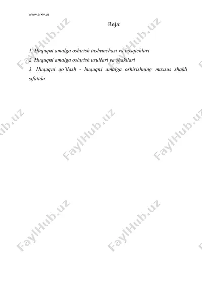 huquq normalarini amalga oshirish — DOC