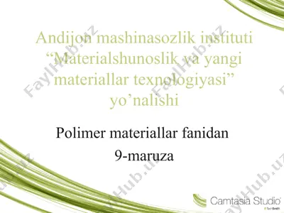 polimer materiallarining termik xossalari — PPT