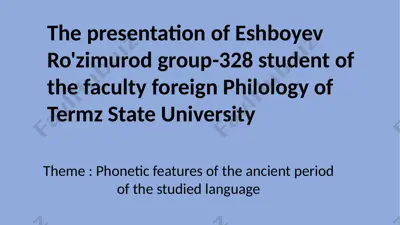 the presentation of eshboyev ro'zimurod — PPTX