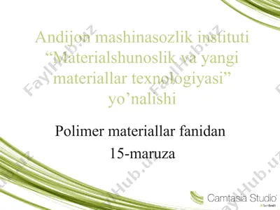 polimer materiallar fanidan — PPT