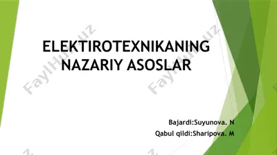elektiroteknikaning nazariy asoslar — PPTX