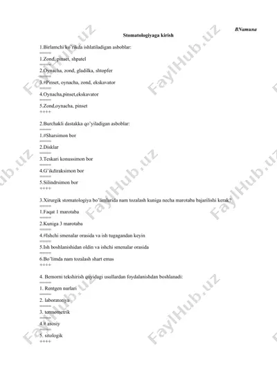 stomatologiyaga kirish — DOCX