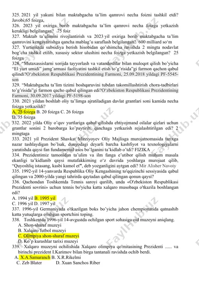 maktabgacha ta'lim sohasidagi statistik ma'lumotlar — DOCX