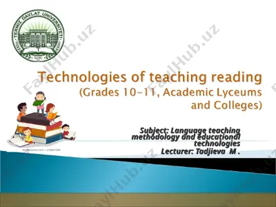 technologies of teaching reading — PPT